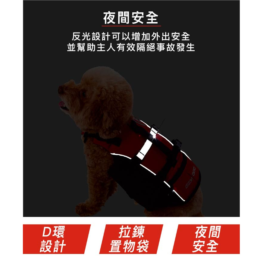 【福爾摩沙寵物精品】澳洲 EZYDOG 第一代迷你型浮水衣｜均勻分佈浮力｜可勾牽繩｜（七公斤以下專用）-細節圖11