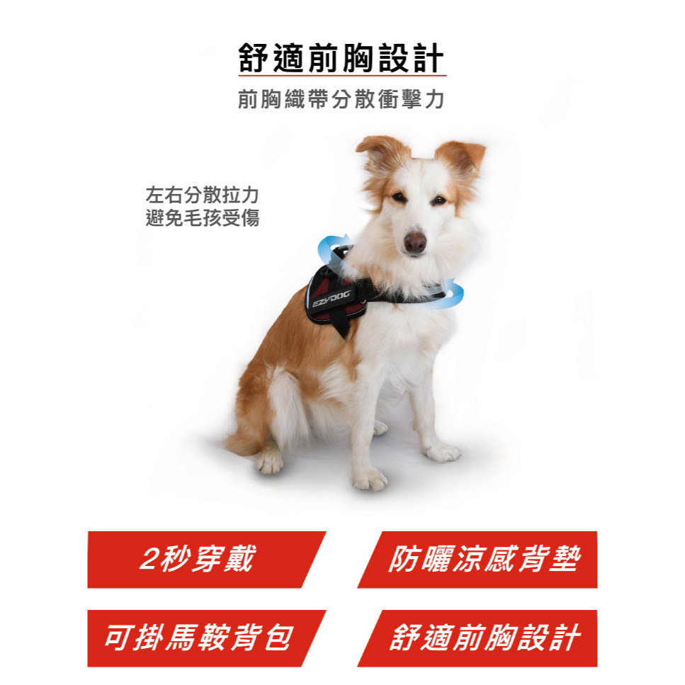 【福爾摩沙寵物精品】澳洲EZYDOG 終極胸背帶 貓胸背帶 狗胸背帶 防暴衝 ｜可掛馬鞍背包｜(專屬側貼須另外加購)-細節圖5