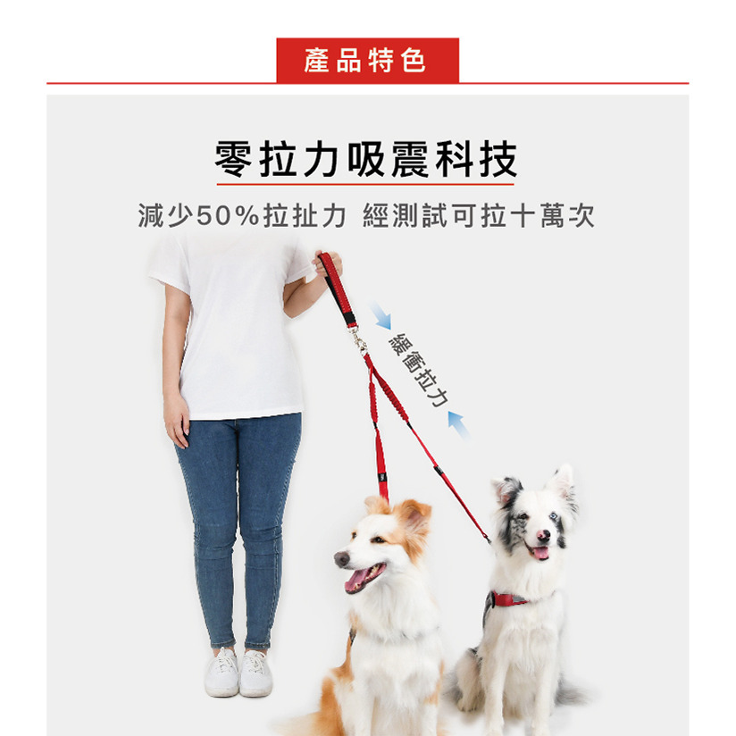 【福爾摩沙寵物精品】澳洲 EzyDog 零拉力雙延長繩 牽繩 狗牽繩 寵物牽繩-細節圖2