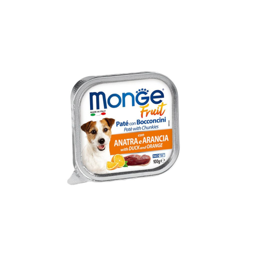 【福爾摩沙寵物精品】Monge 瑪恩吉 倍愛滿滿蔬果 鴨肉+橘子 主食犬餐盒 狗餐盒 狗餐包 狗罐頭