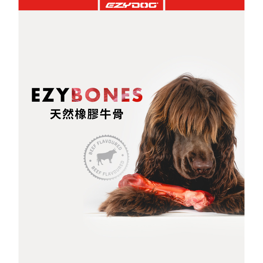 【福爾摩沙寵物精品】澳洲 EZYDOG 天然橡膠牛骨 耐咬玩具 狗玩具 狗骨頭-細節圖2