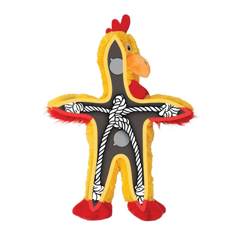 【福爾摩沙寵物精品】美國 KONG 毛絨繩結小雞 狗玩具 寵物玩具 繩結玩具 拉扯玩具-細節圖2