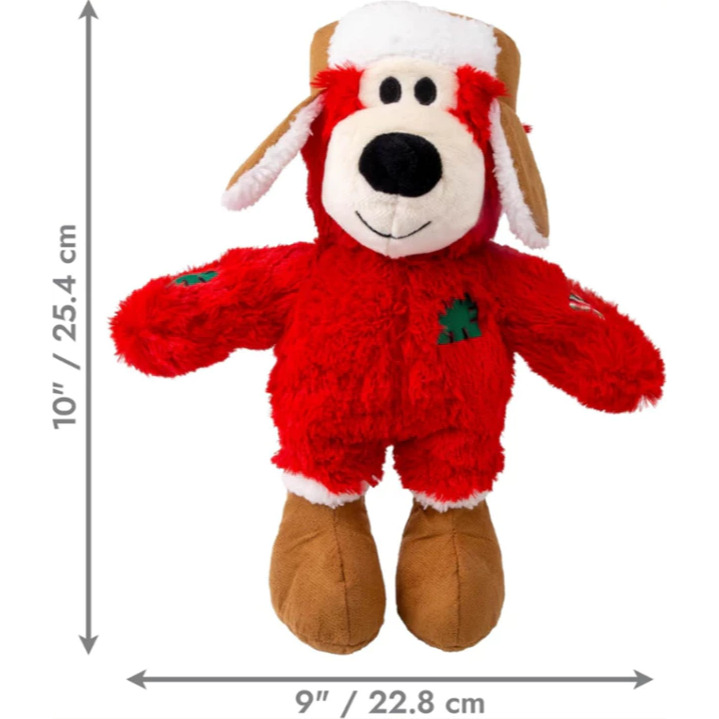 【福爾摩沙寵物精品】美國 KONG 繩結補丁熊 聖誕繩結飛行補丁熊/巨型繩結圍巾補丁熊 狗玩具 寵物玩具 繩結玩具-細節圖2