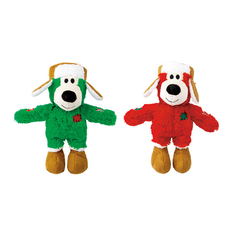 【福爾摩沙寵物精品】美國 KONG 繩結補丁熊 聖誕繩結飛行補丁熊/巨型繩結圍巾補丁熊 狗玩具 寵物玩具 繩結玩具-規格圖4