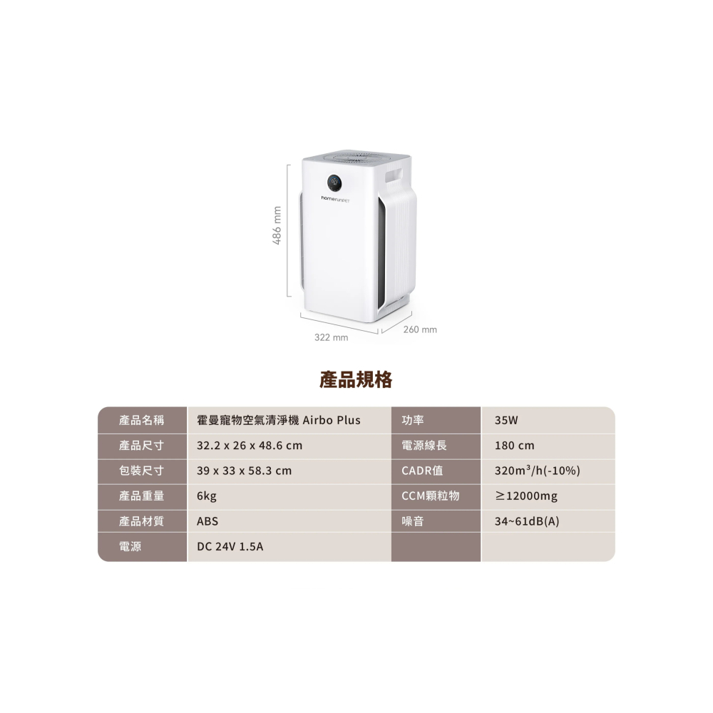 【福爾摩沙寵物精品】Homerunpet 霍曼 寵物空氣清淨機 Airbo Plus-細節圖9
