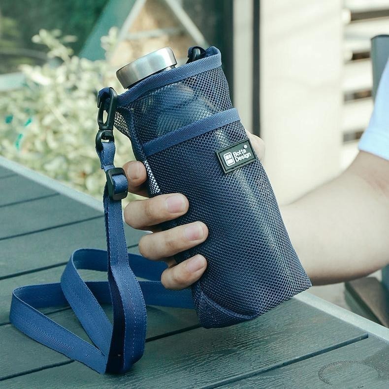 💳❤️現貨❤️🇹🇼 水壺背袋 水壺網袋 水瓶袋 多色可選 戶外郊遊 登山野餐 可放手機 水壺背帶 水壺袋 保溫瓶背袋-細節圖2