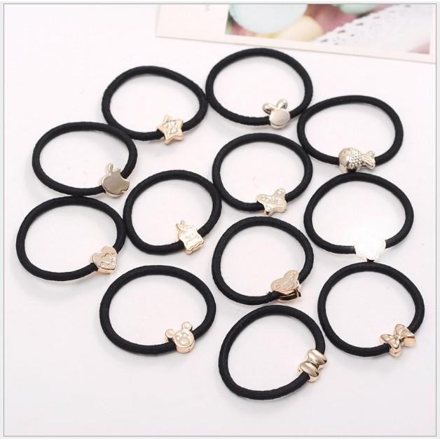 ❤️台灣現貨❤️🇹🇼 髮圈 髮束 珠珠髮飾 彈性髮圈 髮繩 橡皮筋 批發 髮帶 素色 金珠髮圈-細節圖3