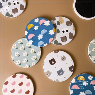 【獨家款萬用禮品】森林系 文青風系列陶瓷吸水杯墊 婚禮小物 交換禮物 聖誕禮物 尾牙禮品 質感隔熱墊-細節圖2