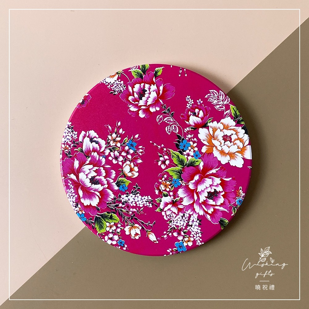 【台灣花布系列A】台灣花布客家花布陶瓷吸水杯墊 婚禮小物 桌上禮 聖誕禮 交換禮物 尾牙禮品 活動贈品禮品 抽獎禮-細節圖2