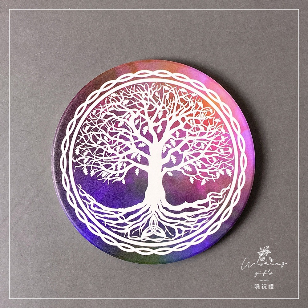 【獨家款身心靈系列】生命之花 生命樹 麥達昶陶瓷吸水杯墊 台灣製造 鶯歌陶瓷 交換禮物 聖誕禮物 尾牙禮品-細節圖7