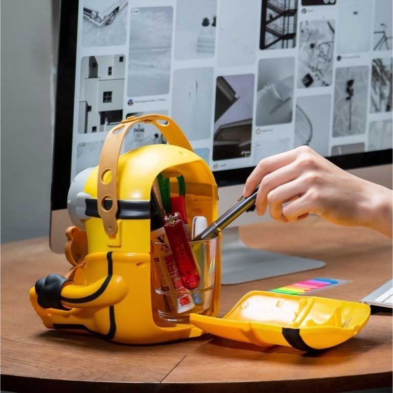 全新 現貨 麥當勞 小小兵 置物籃 Minions 萬用置物籃 McDonald＇s BOB抱抱置物籃-細節圖2