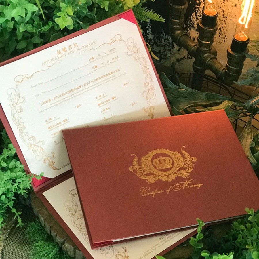 結婚書約O紅色O結婚證書O婚約書O三張書約組-細節圖2