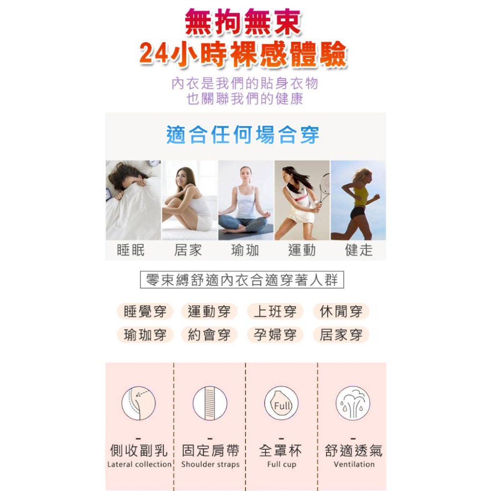 【台灣公司出貨】無鋼圈無痕免穿內衣背心 內衣BRA 長版 運動內衣 舒適-細節圖3