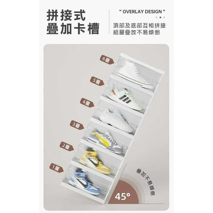 【24H現貨快出】升級版免安裝一秒收納摺疊鞋盒 三層 折疊鞋盒 運動鞋 加大 加寬 可疊加 堆疊 球鞋鞋盒 大容量-細節圖8