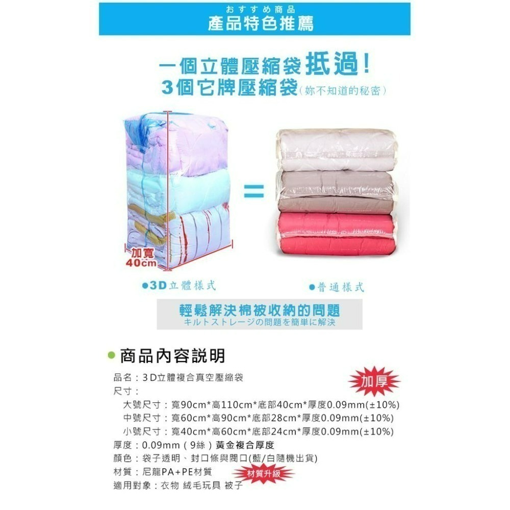 【7-ELEVEN 門市團購】第二代加厚真空壓縮袋 衣服棉被收納袋 真空袋 衣物壓縮袋 換季收納袋 防霉防潮 旅行袋-細節圖4