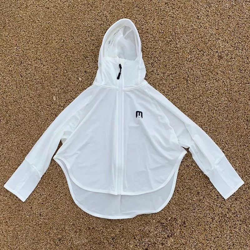 兒童冰絲抗UV防曬外套 白