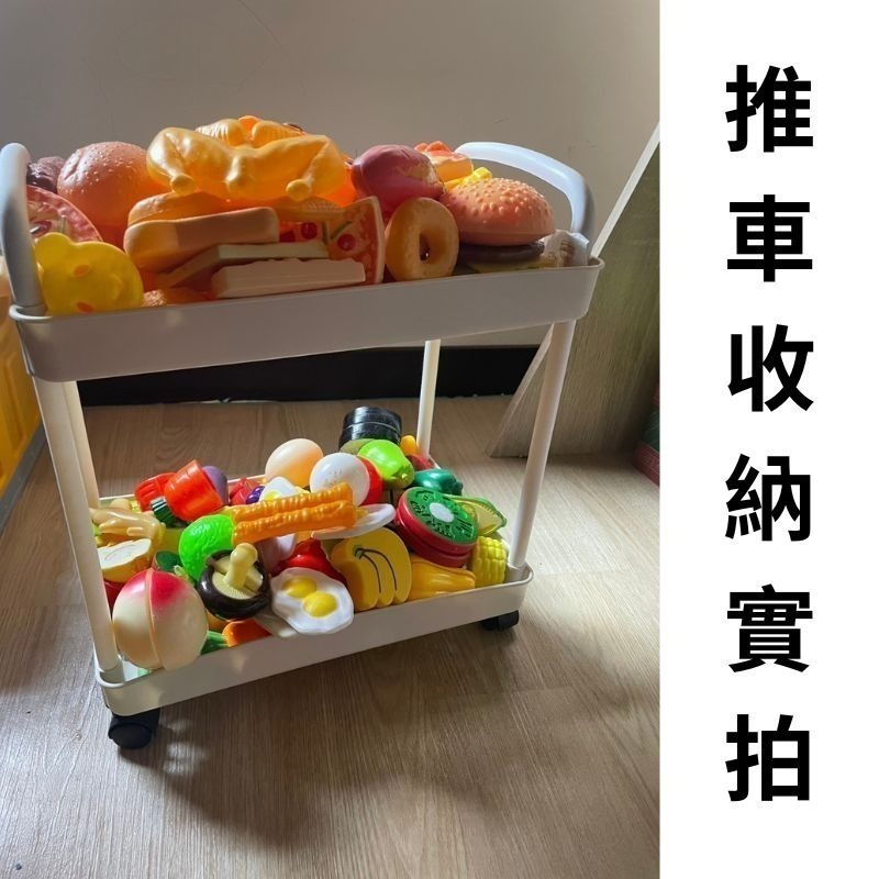 【新品上市】雙層輕巧滑輪置物推車 廚房推車 桌下推車 邊車 滑輪推車 扶手推車 收納推車 桌邊車 書櫃推車 窄邊設計-細節圖6