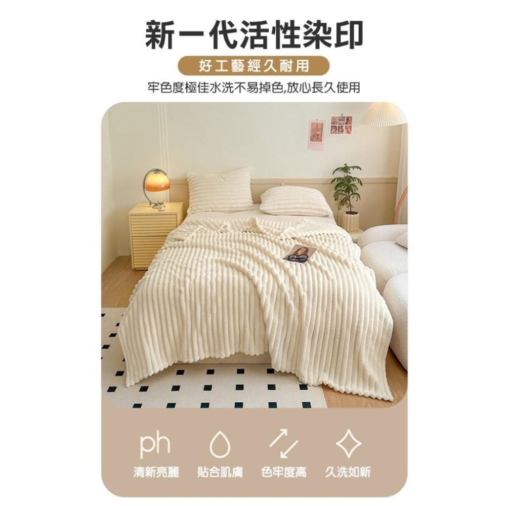 【台灣公司出貨】抗靜電雙面兔絨保暖被 雲朵被 毛毯 雙人被 冬被 毛毯被 法蘭絨 沙發毯 棉被 保暖 禦寒 暖毯 抗靜電-細節圖7