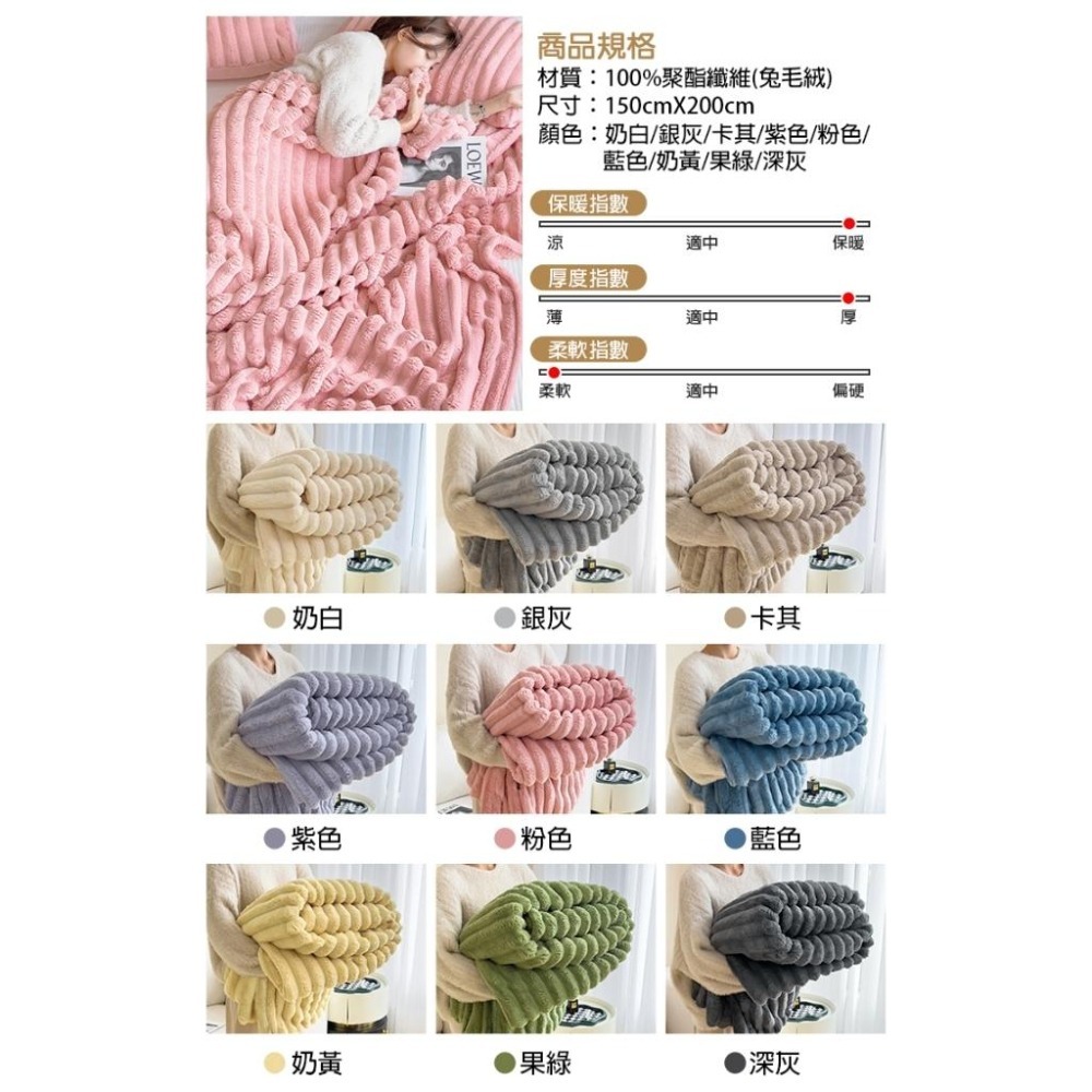 【台灣公司出貨】抗靜電雙面兔絨保暖被 雲朵被 毛毯 雙人被 冬被 毛毯被 法蘭絨 沙發毯 棉被 保暖 禦寒 暖毯 抗靜電-細節圖9