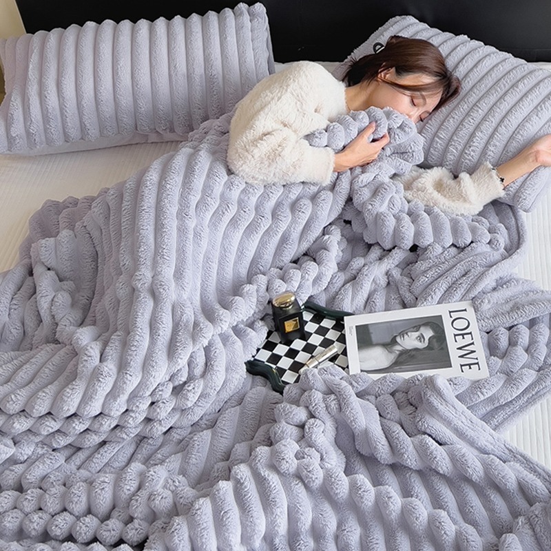 【台灣公司出貨】抗靜電雙面兔絨保暖被 雲朵被 毛毯 雙人被 冬被 毛毯被 法蘭絨 沙發毯 棉被 保暖 禦寒 暖毯 抗靜電-規格圖9