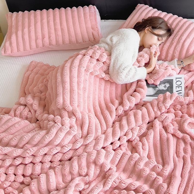 【台灣公司出貨】抗靜電雙面兔絨保暖被 雲朵被 毛毯 雙人被 冬被 毛毯被 法蘭絨 沙發毯 棉被 保暖 禦寒 暖毯 抗靜電-規格圖9