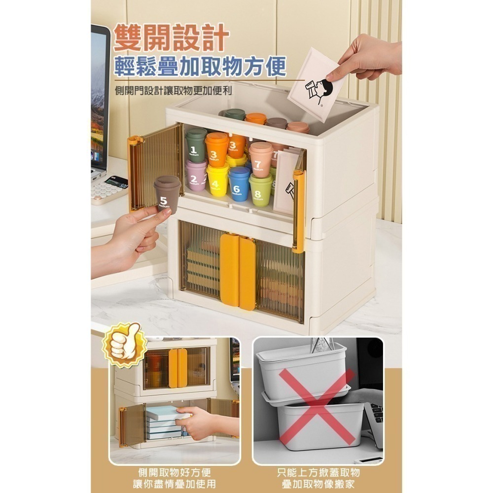 【7-ELEVEN 門市團購】桌上型雙開折疊收納盒(2入組) 收納箱 收納盒 文具盒 手帳盒 手帳收納 浴室收納 收納-細節圖2