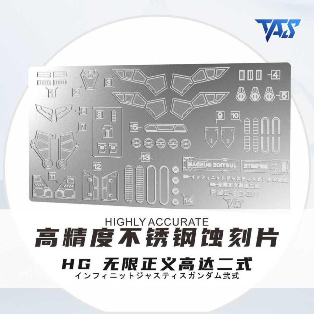 【模玩】※現貨※ TAS沉迷者 萬代HG無限正義二式 預裁切遮蓋/蝕刻片/小改件-細節圖3