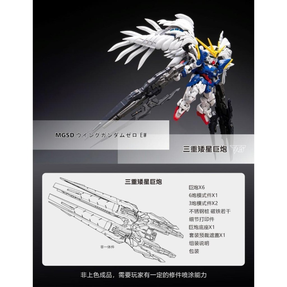 【模玩】 TAS沉迷者 萬代 MGSD  飛翼零式EW 專用矮星炮GK改件-細節圖3