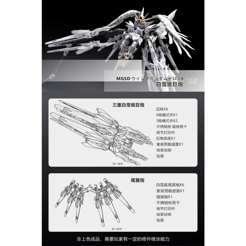 【模玩】 TAS沉迷者 萬代 MGSD  飛翼零式EW 專用矮星炮GK改件-細節圖4