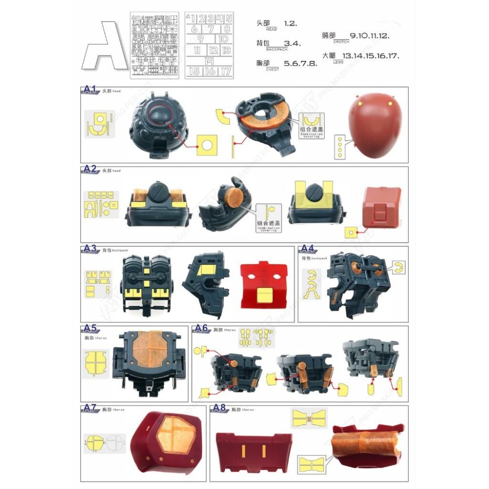 【模玩】 TAS沉迷者 萬代 MG2.0  紅/綠薩克 專用預裁切遮蓋-細節圖2