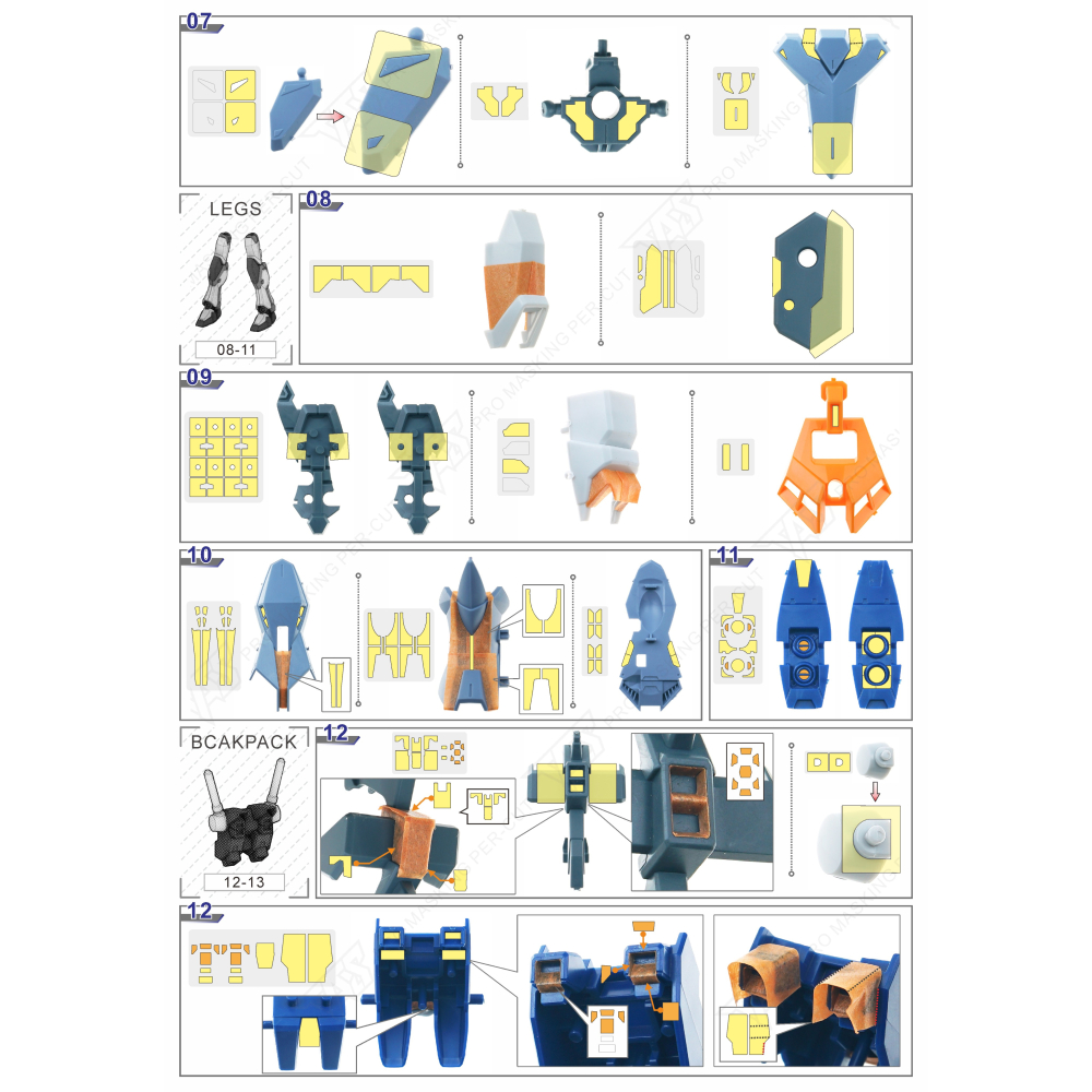 【模玩】TAS沉迷者 萬代HG 決鬥電擊鋼彈 預裁切遮蓋帶-細節圖3