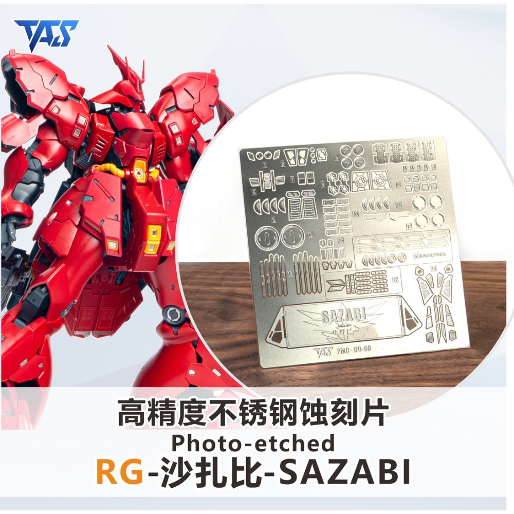 【模玩】 TAS沉迷者 萬代 RG 沙薩比 預切割遮蓋/蝕刻片/改件-規格圖10