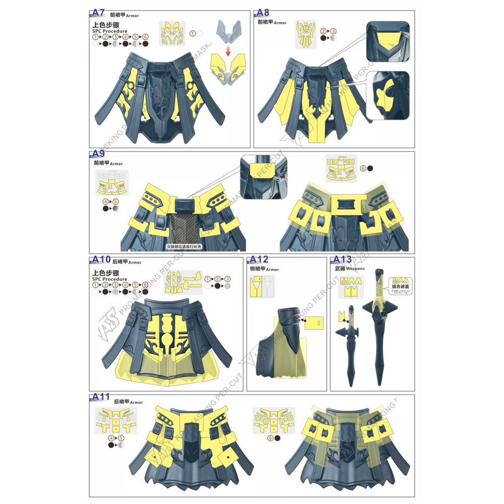 【模玩】 TAS沉迷者 萬代SDW GP04 萊夫鋼彈 預切割遮蓋-細節圖3