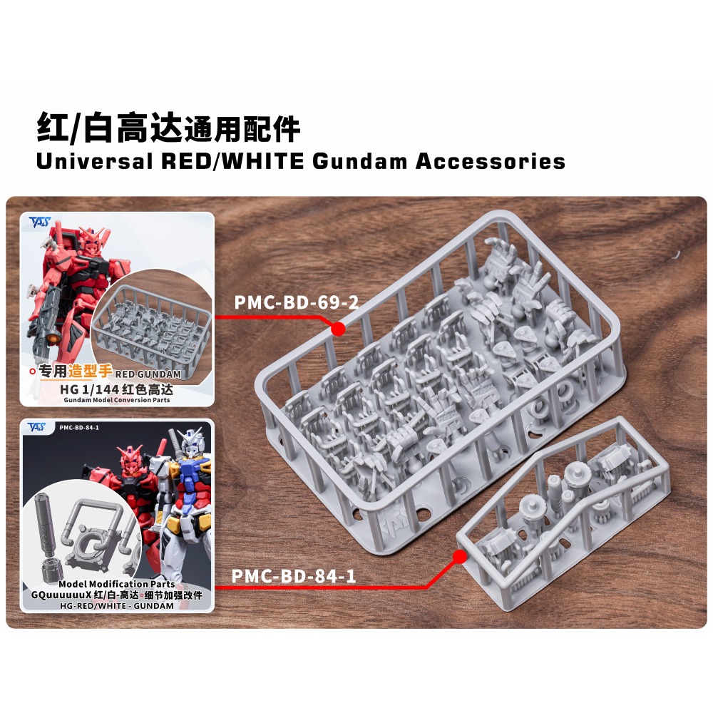 【模玩】 TAS沉迷者 萬代HG GQUUUUUUX 紅鋼彈 預切遮蓋/浮游炮改件/造型手-規格圖3