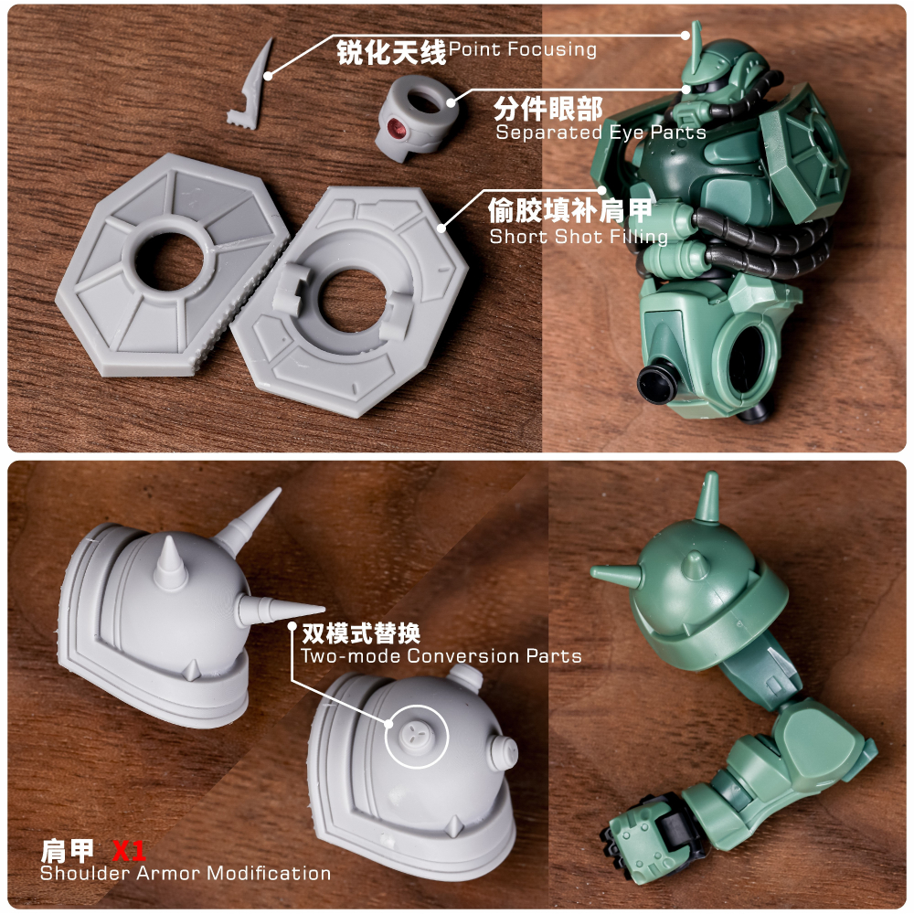 【模玩】 TAS沉迷者 萬代 HG GQ紅綠薩克 預切遮蓋/改件/特效件-細節圖6