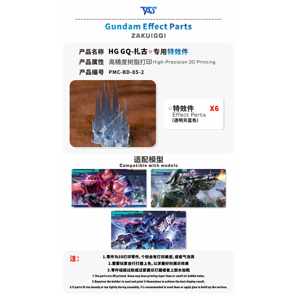 【模玩】 TAS沉迷者 萬代 HG GQ紅綠薩克 預切遮蓋/改件/特效件-細節圖9