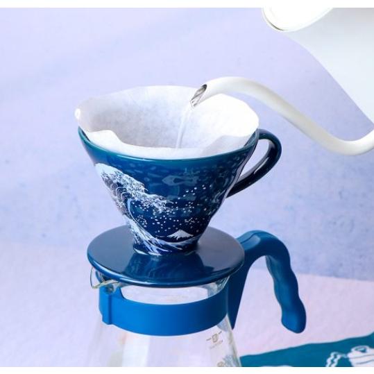💖國金餐飲💖新上市沖浪裏HARIO V60 沖浪裏濾杯 吳須色 陶瓷濾杯02 凡購買皆加贈濾紙一包-細節圖4
