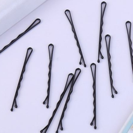 韓版髮飾黑色一字波浪夾女式盤髮包頭髮飾固定夾細髮夾流行髮夾波浪夾-細節圖2