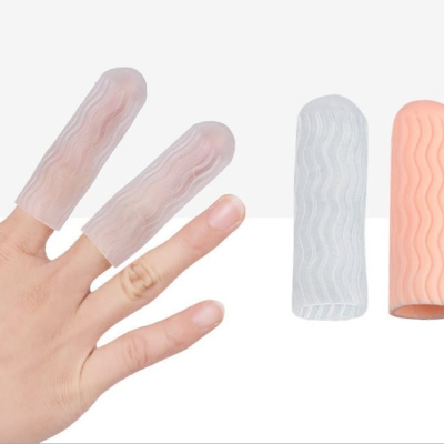 現貨新款矽膠手指保護套 柔軟舒適水纹款防護防手指磨擦 男女通用長短任意修剪 五指通用