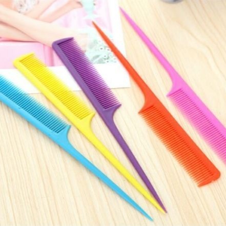 塑料尖尾梳 梳盤髮梳化妝梳美髮梳小梳子瀏海梳包頭梳染髮梳髮線梳隨機不挑色-細節圖3