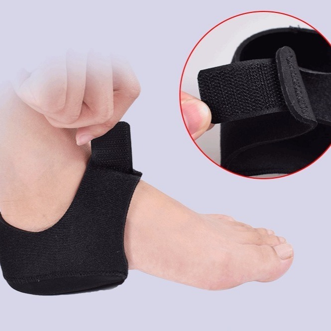 腳跟墊 筋膜炎保護套 魔術氈足跟痛超軟後跟墊久站減壓脚後跟疼痛缓解墊 （一雙）-細節圖3