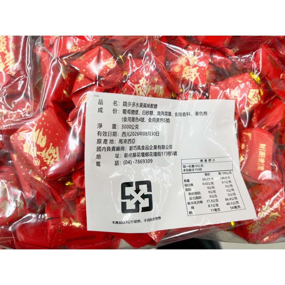古早味糖果 錢多多水果味軟糖 造型軟糖 水果味軟糖 吉利軟糖 福氣造型 水果味 軟糖 糖果 年糖 全素 素食-細節圖2