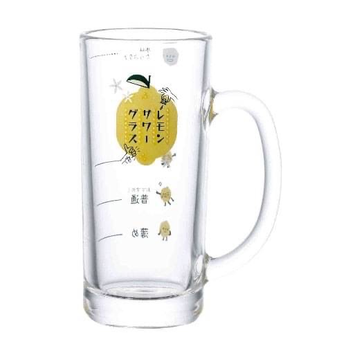 日本復古雜貨｜日本製 透明檸檬把手玻璃杯 435ml ｜預購商品-細節圖2