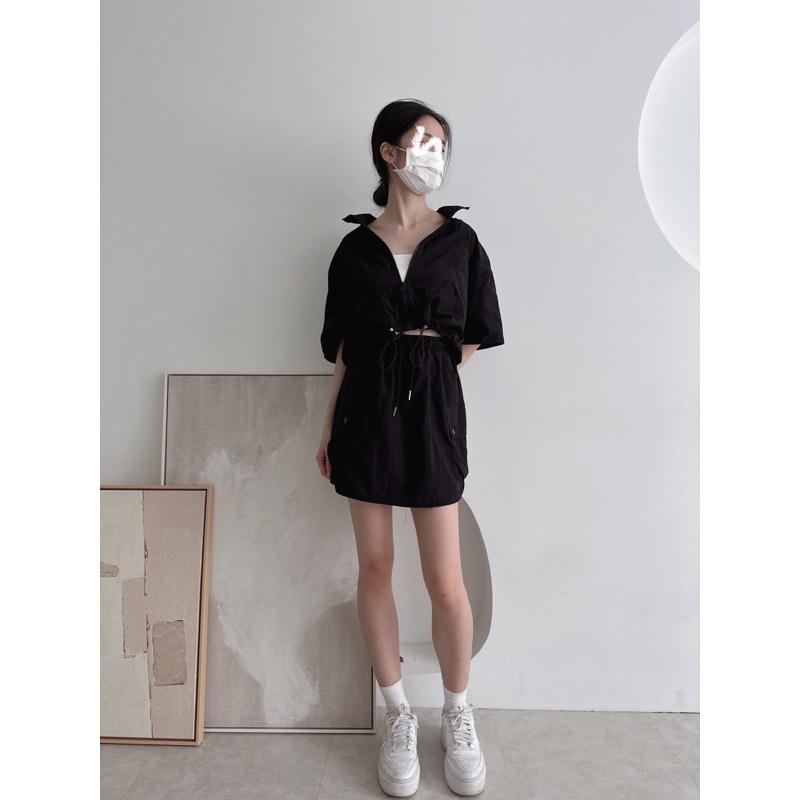 現貨 防風特務 工裝裙 套裝 短版外套-細節圖3