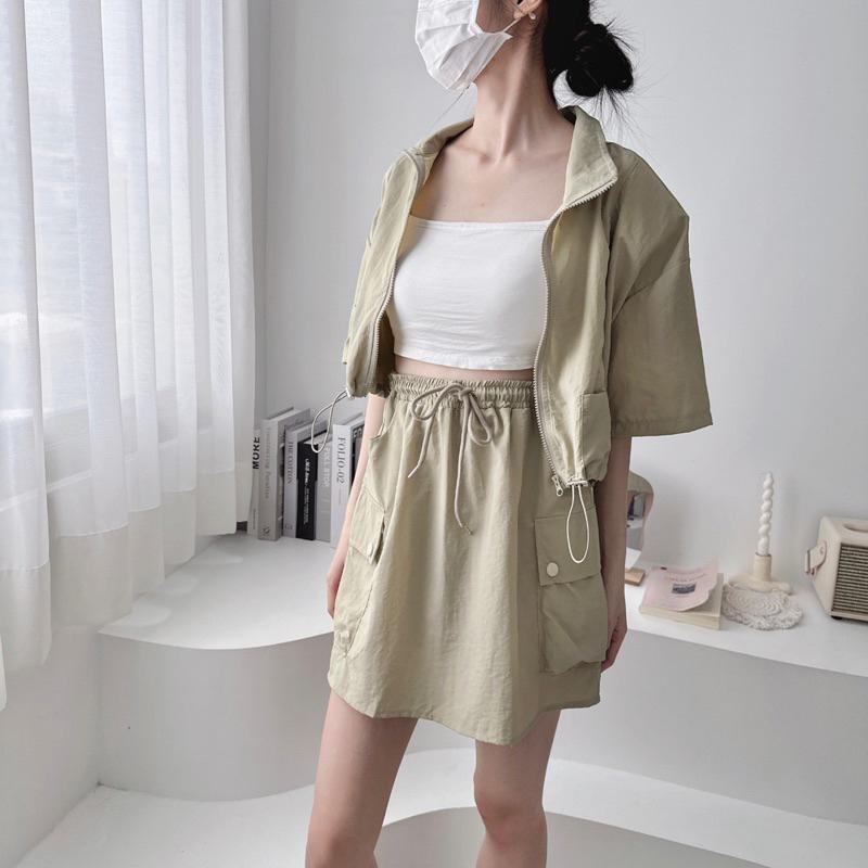 現貨 防風特務 工裝裙 套裝 短版外套-細節圖4