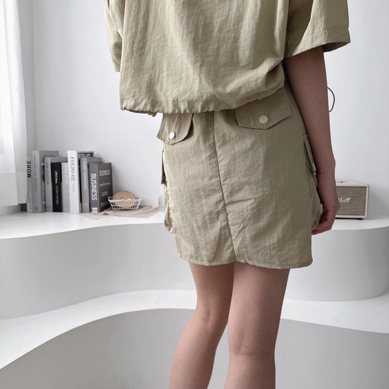 現貨 防風特務 工裝裙 套裝 短版外套-細節圖7