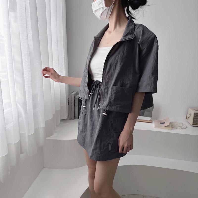 現貨 防風特務 工裝裙 套裝 短版外套-細節圖8