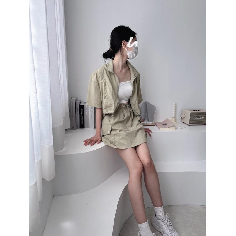 現貨 防風特務 工裝裙 套裝 短版外套-細節圖9