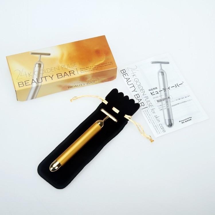 現貨📦紙箱出貨📦 日本BEAUTY BAR 24K黃金美容棒T型 震動按摩棒 美容棒-細節圖2