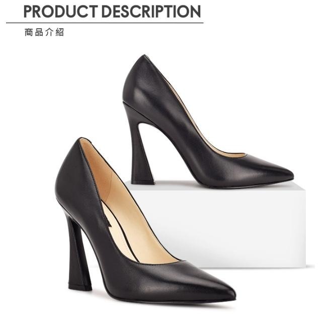 【NINE WEST】TRENDZ小羊皮尖頭高跟鞋-黑色 23.5-細節圖5